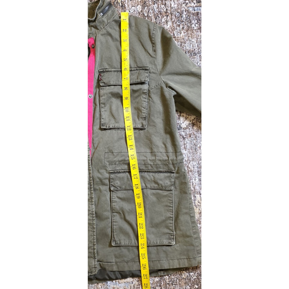 Levi’s Strauss Women’s Olive Green Parka Jacket Size L Lightweight Utility Coat - Picture 5 of 7